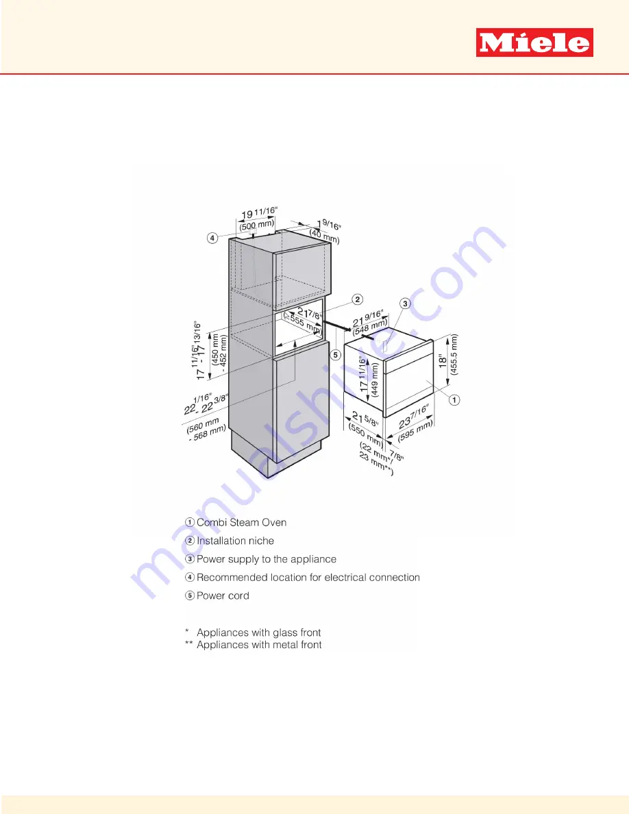 Miele ContourLine DGC 6500 XL Quick Install Manual Download Page 7