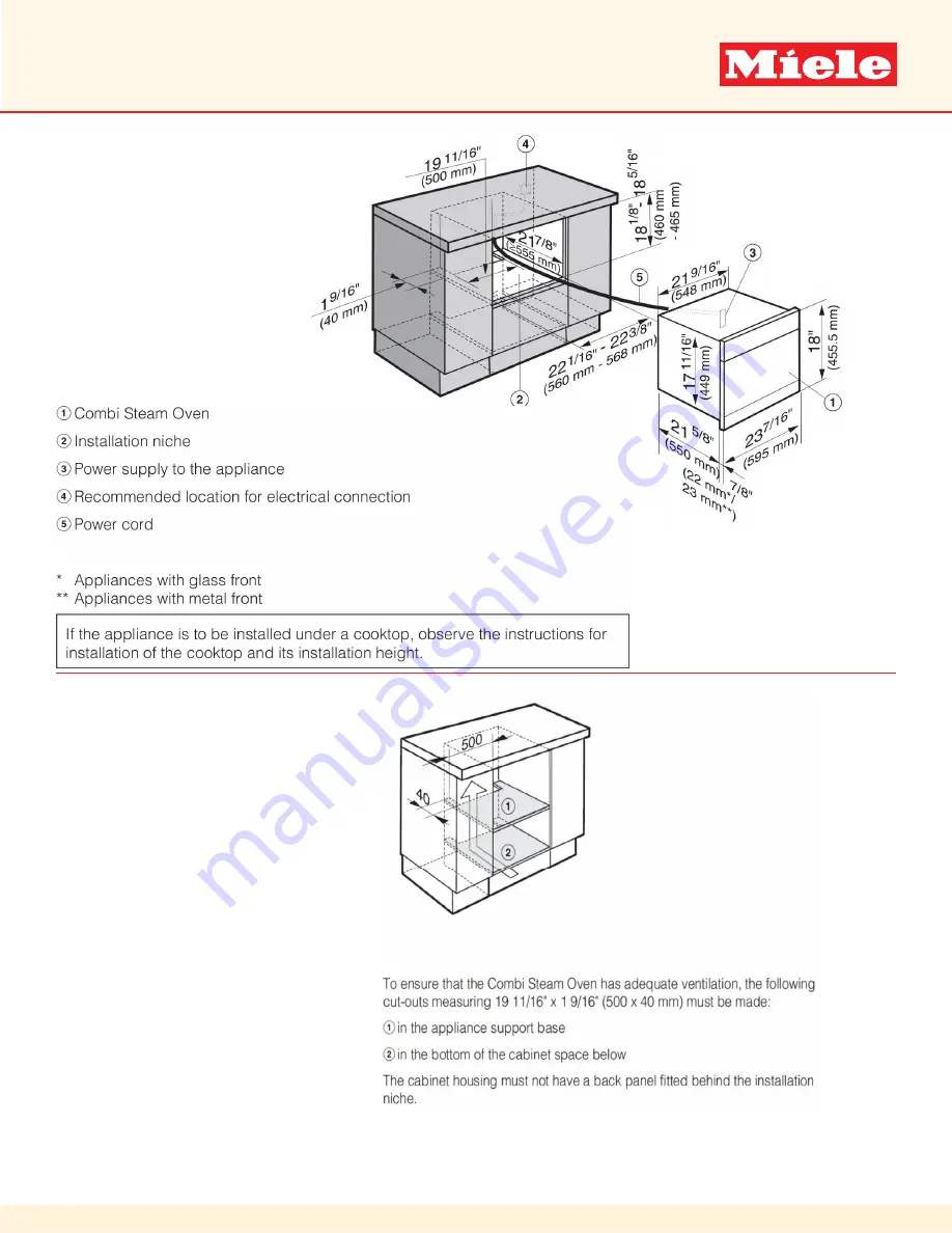 Miele ContourLine DGC 6500 XL Quick Install Manual Download Page 10