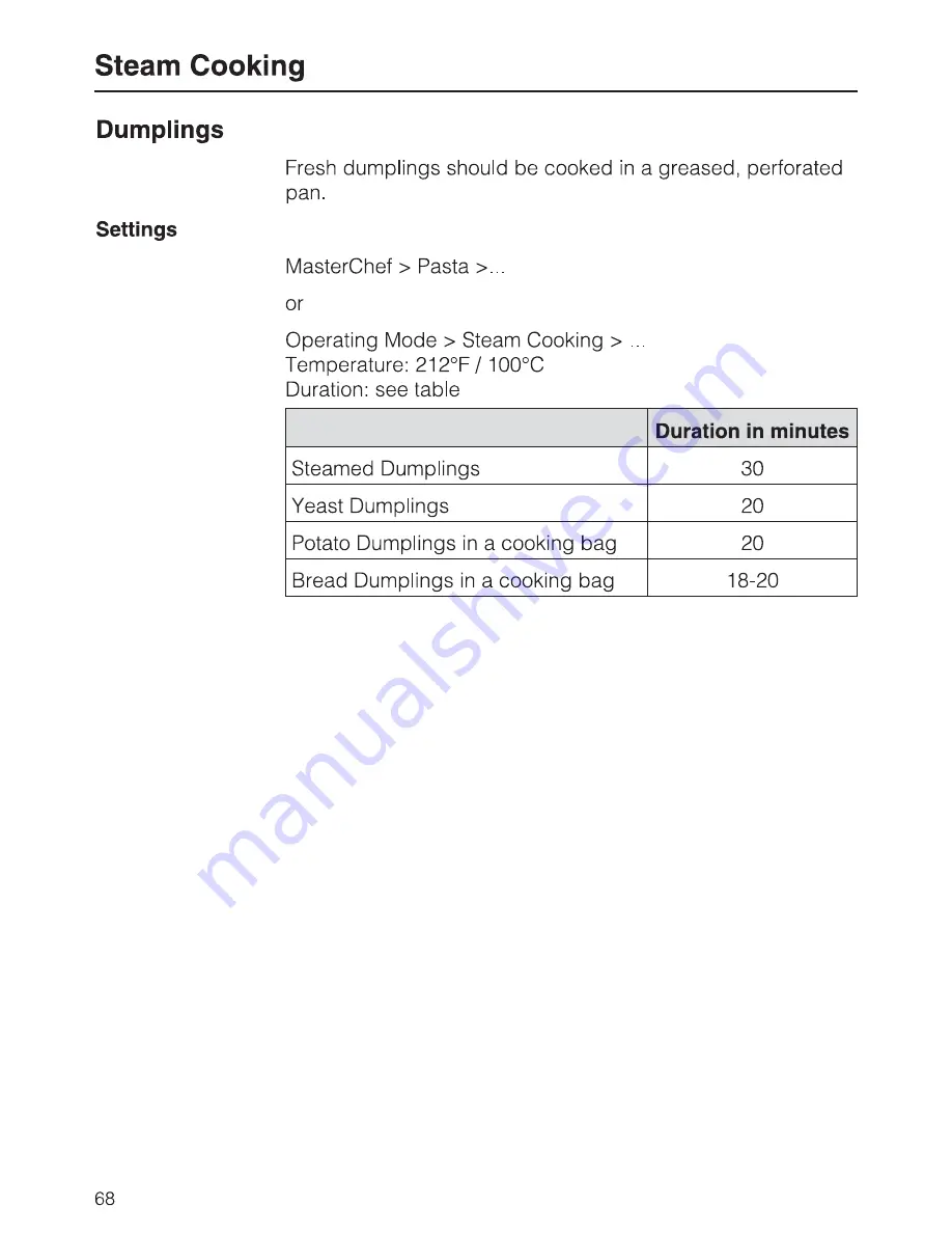 Miele DGC6700XL Operating And Installation Instructions Download Page 68