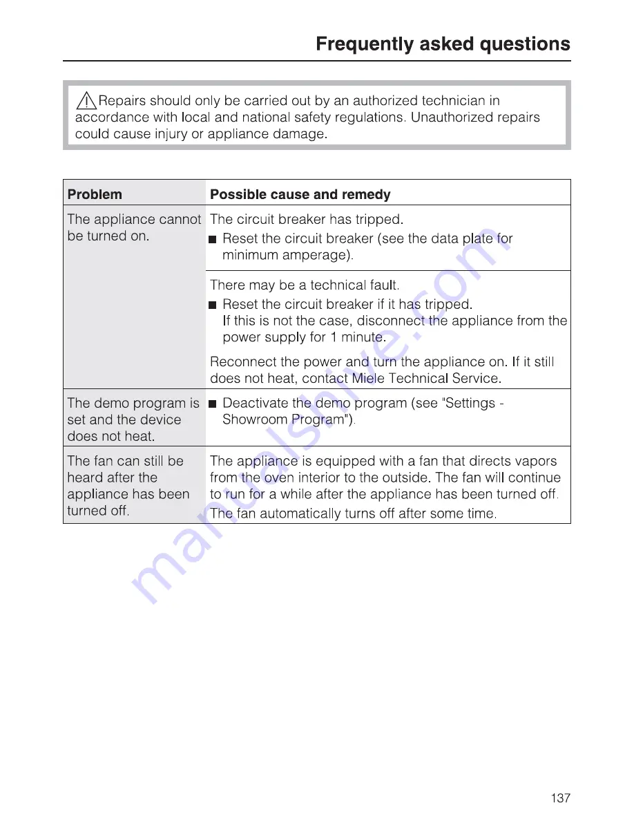 Miele DGC6700XL Operating And Installation Instructions Download Page 137