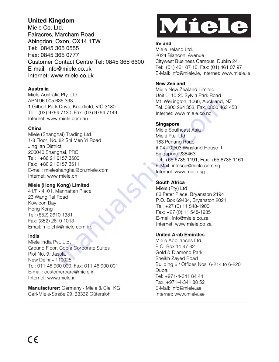 Miele GT 52 S Operating Instructions Manual Download Page 40