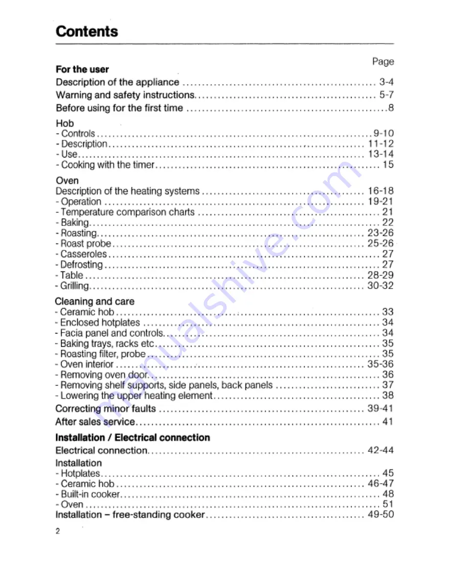 Miele H 814 Operating Instructions Manual Download Page 2