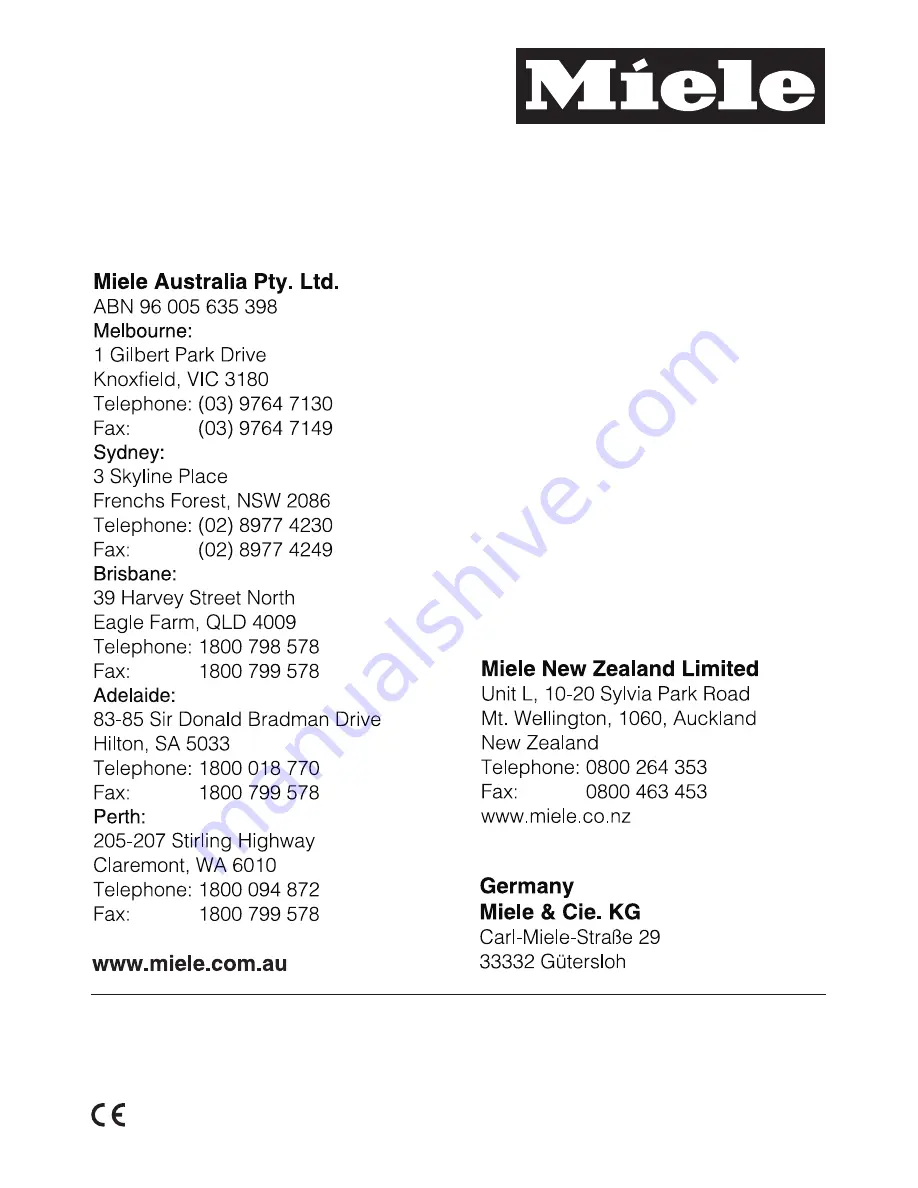 Miele KM 2012 Operating Instructions Manual Download Page 44