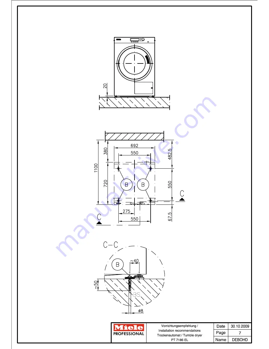 Miele PT 7186 EL Installation Manual Download Page 7