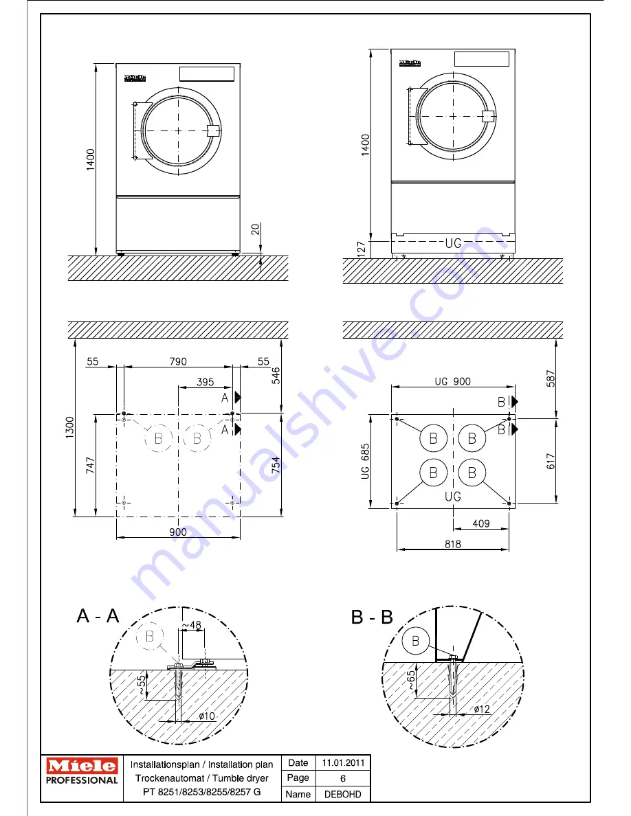 Miele PT 8251 G Dimension Manual Download Page 6