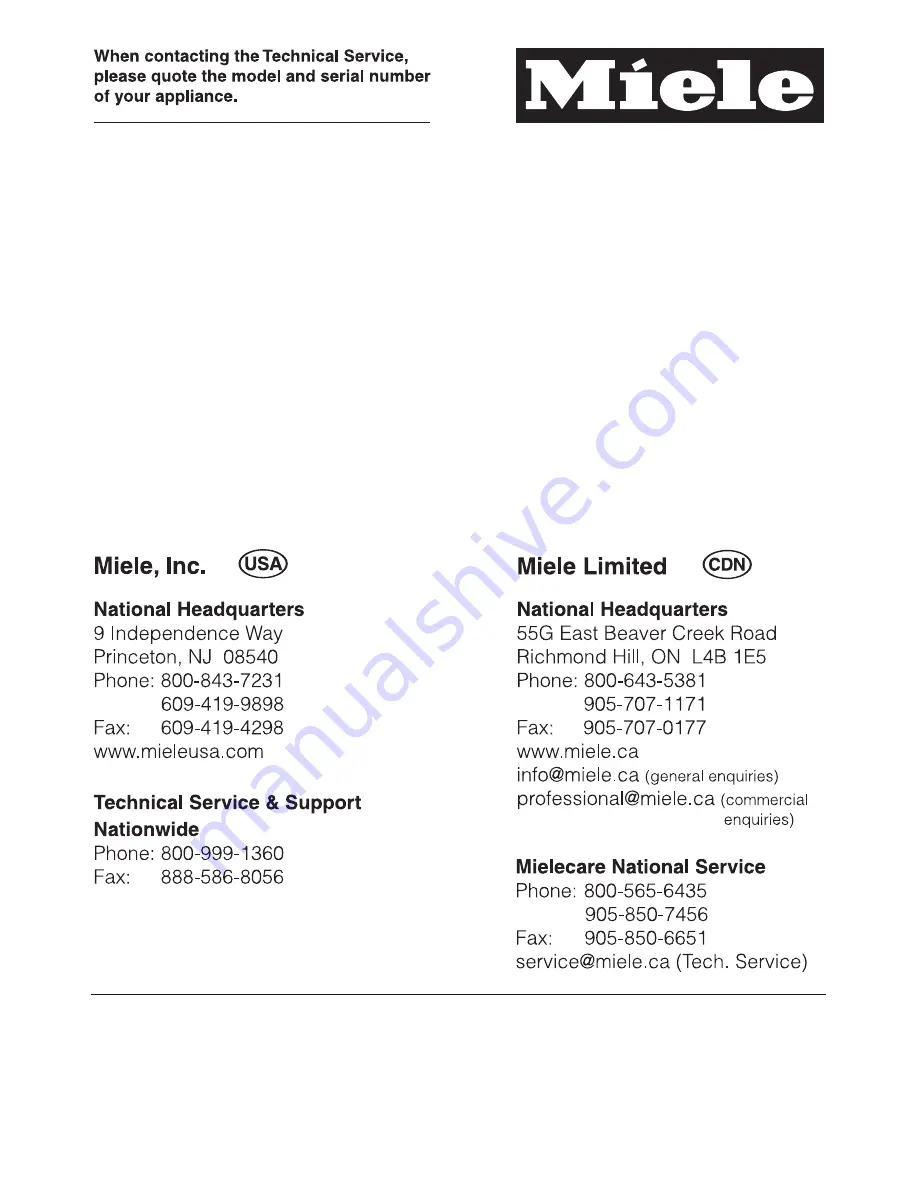 Miele T 1312 Operating Instructions Manual Download Page 40