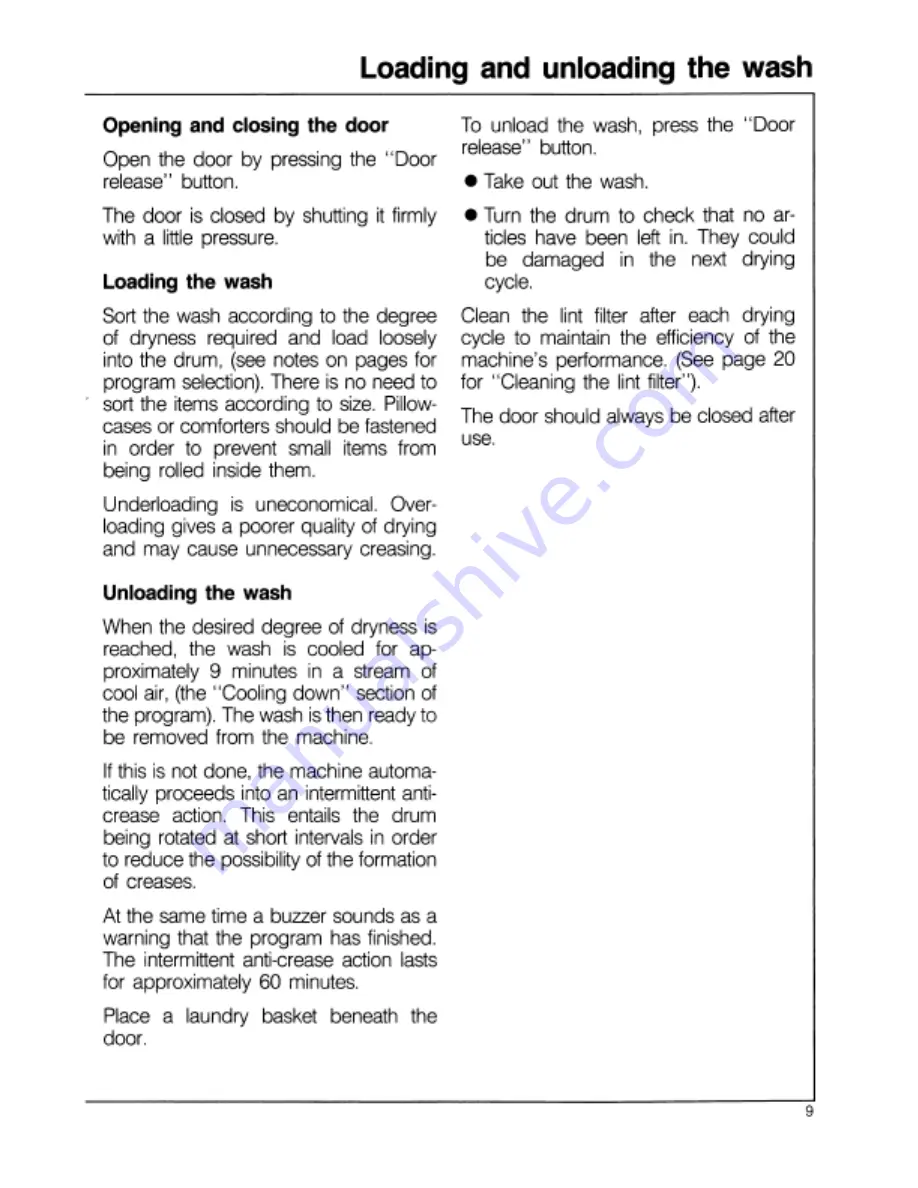 Miele T 382 C Operating Manual Download Page 9