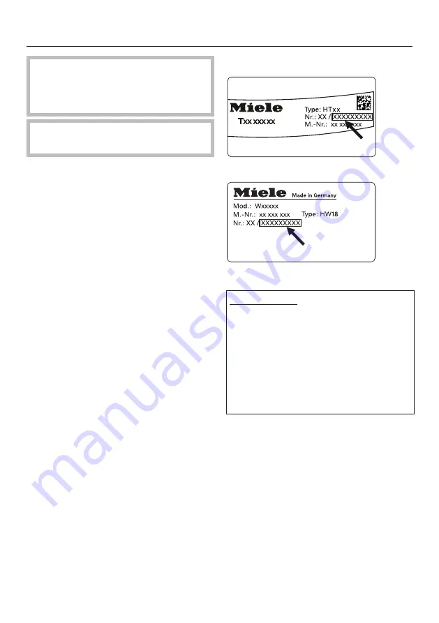 Miele T1 Additional Instructions Download Page 18