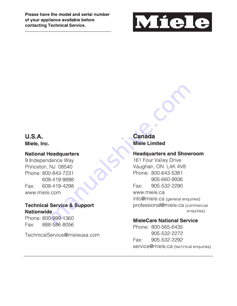 Miele TOUCHTRONIC W 4800 Operating And Installation Instructions Download Page 52