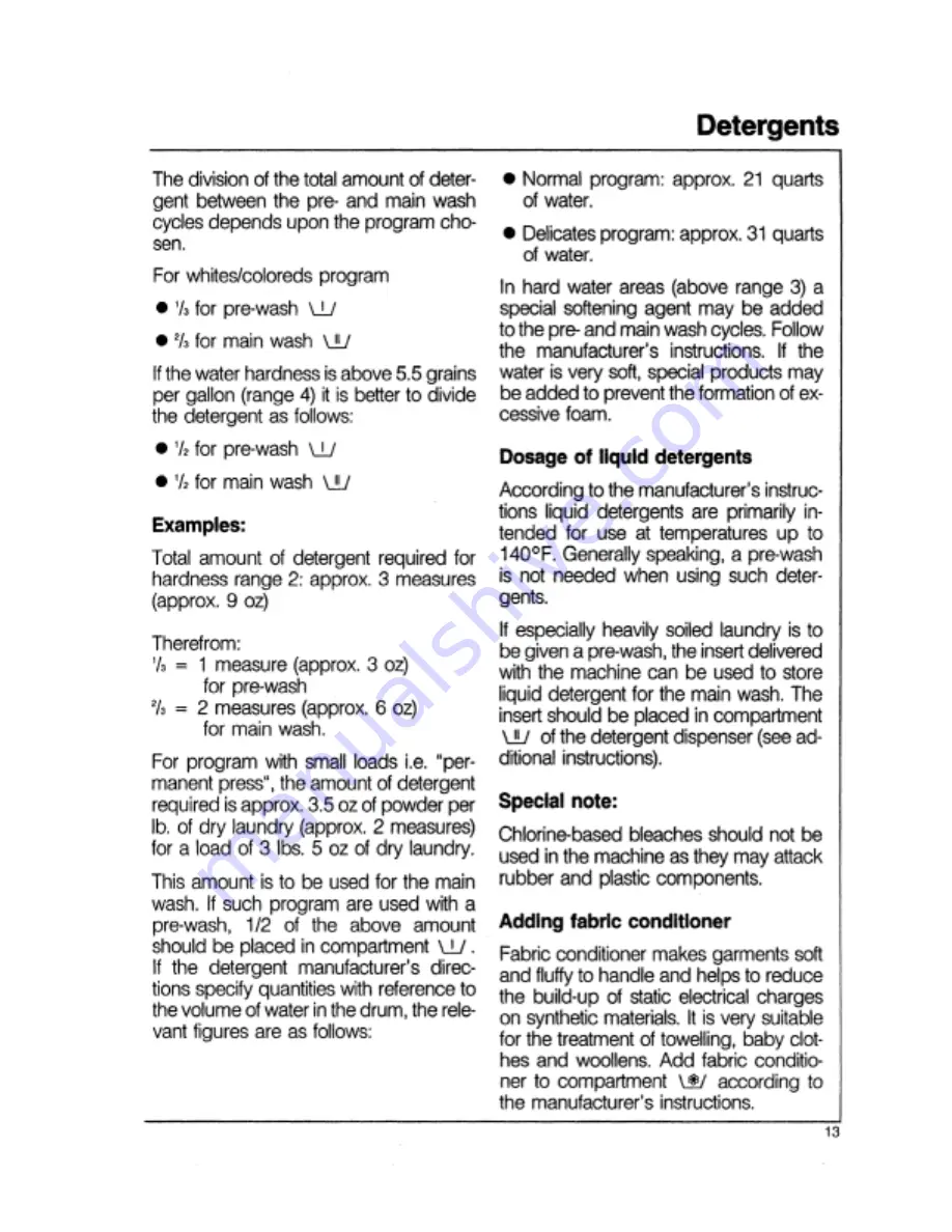 Miele W 1065 Operating Manual Download Page 13