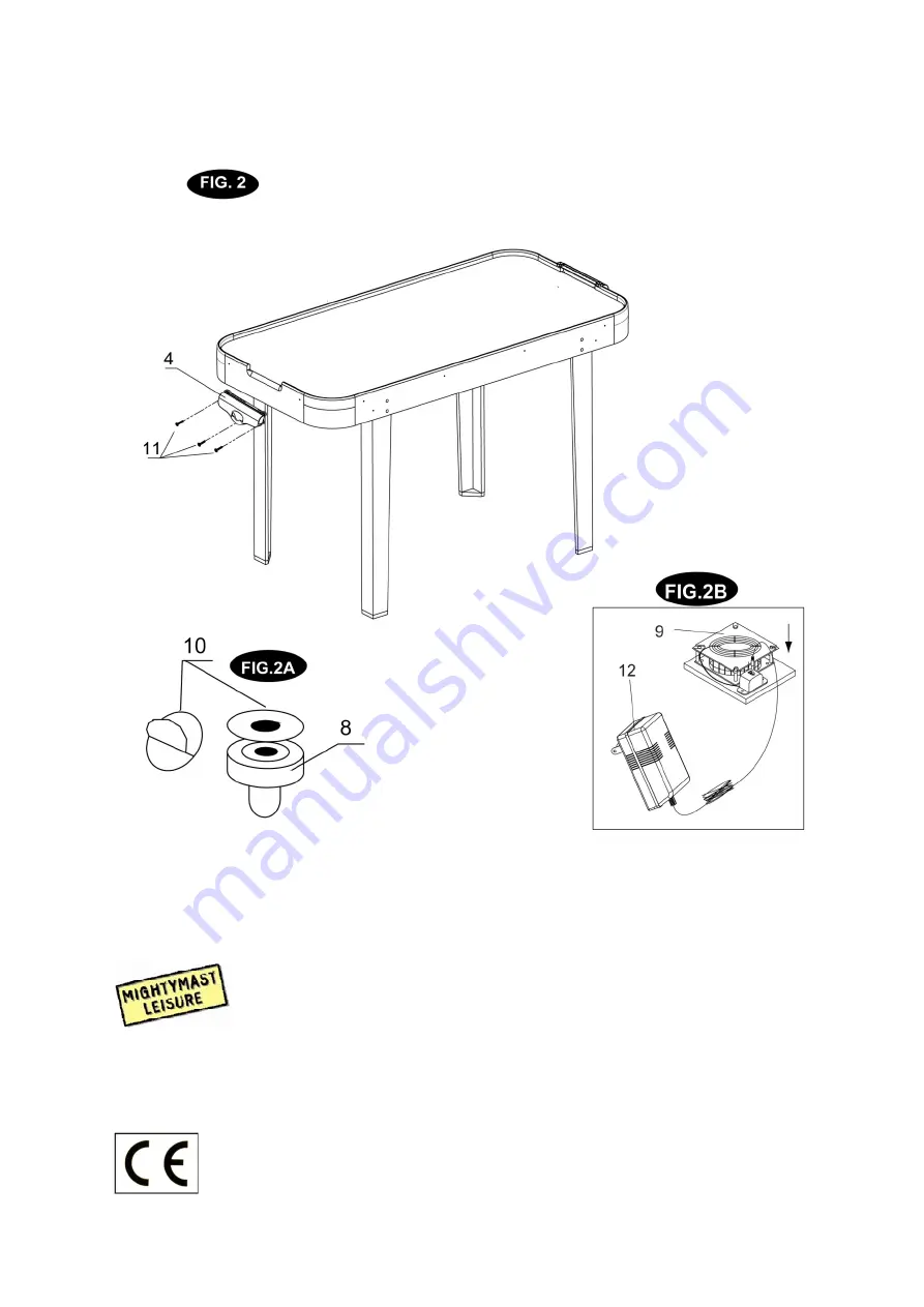 Mightymast Leisure WHIRLWIND 4FT AIR HOCKEY TABLE Assembly Instruction Download Page 4