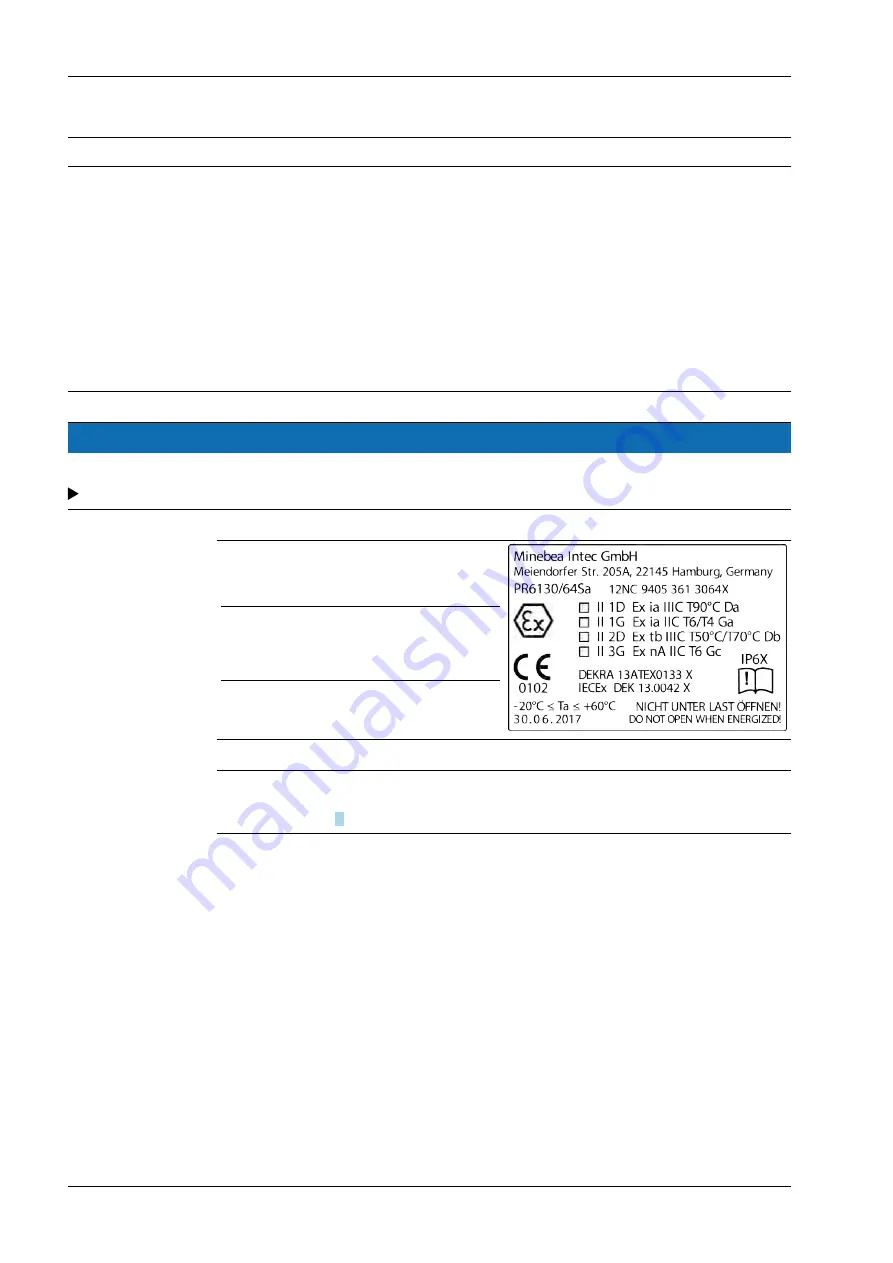 Minebea Intec PR 6130/64Sa Installation Manual Download Page 12