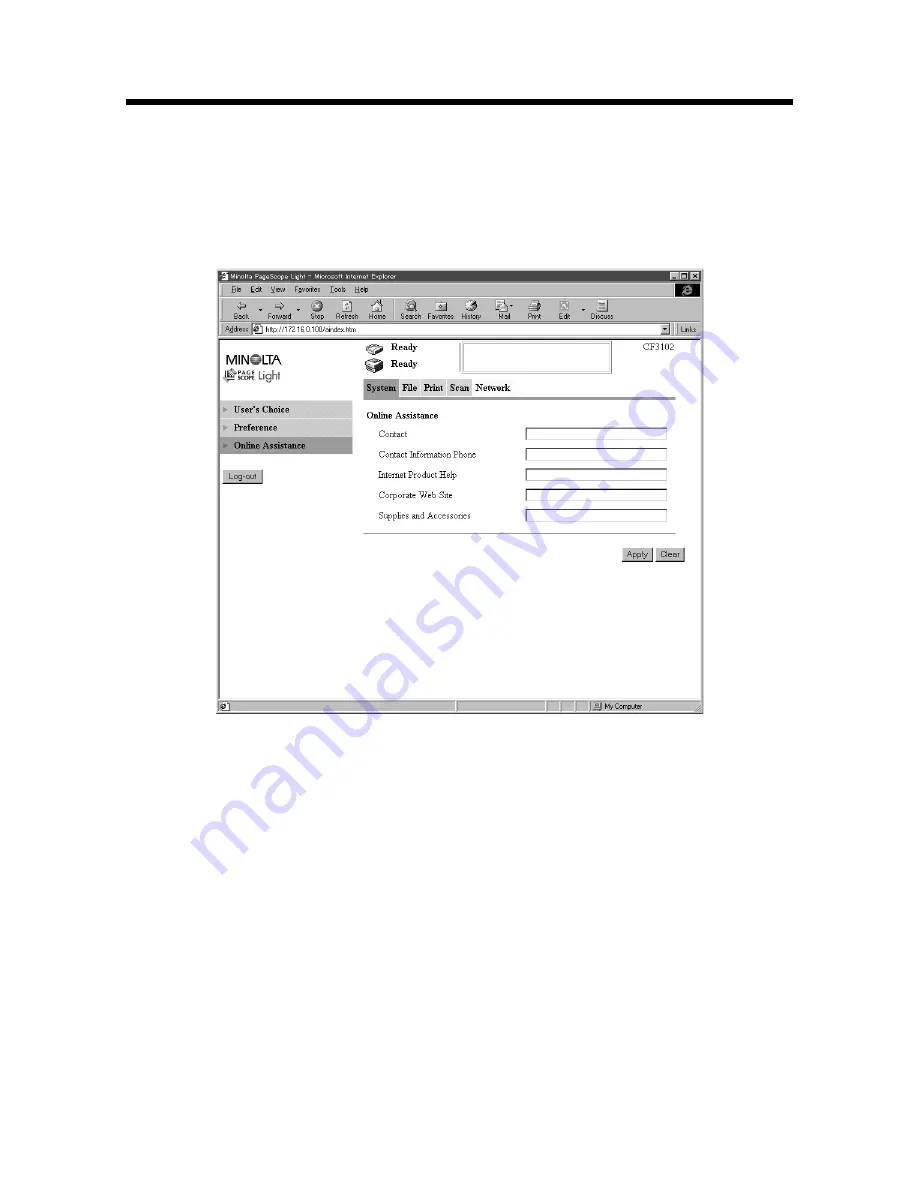 Minolta CN3101e User Manual Download Page 182