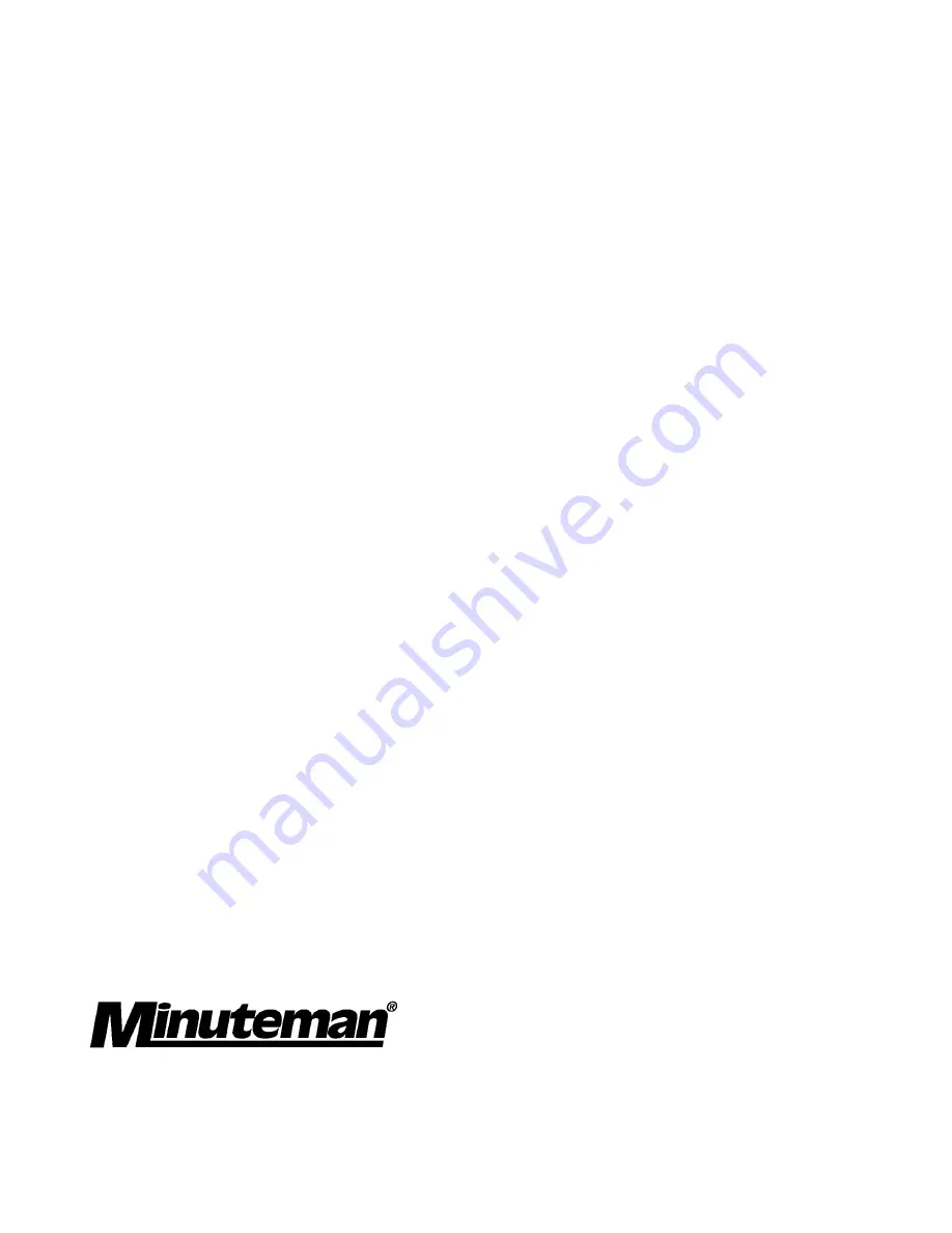 Minuteman 20240-02 Operation Manual Download Page 11