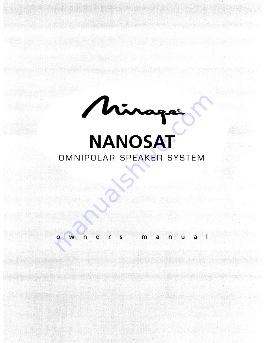 Mirage NANOSAT Owner'S Manual Download Page 1