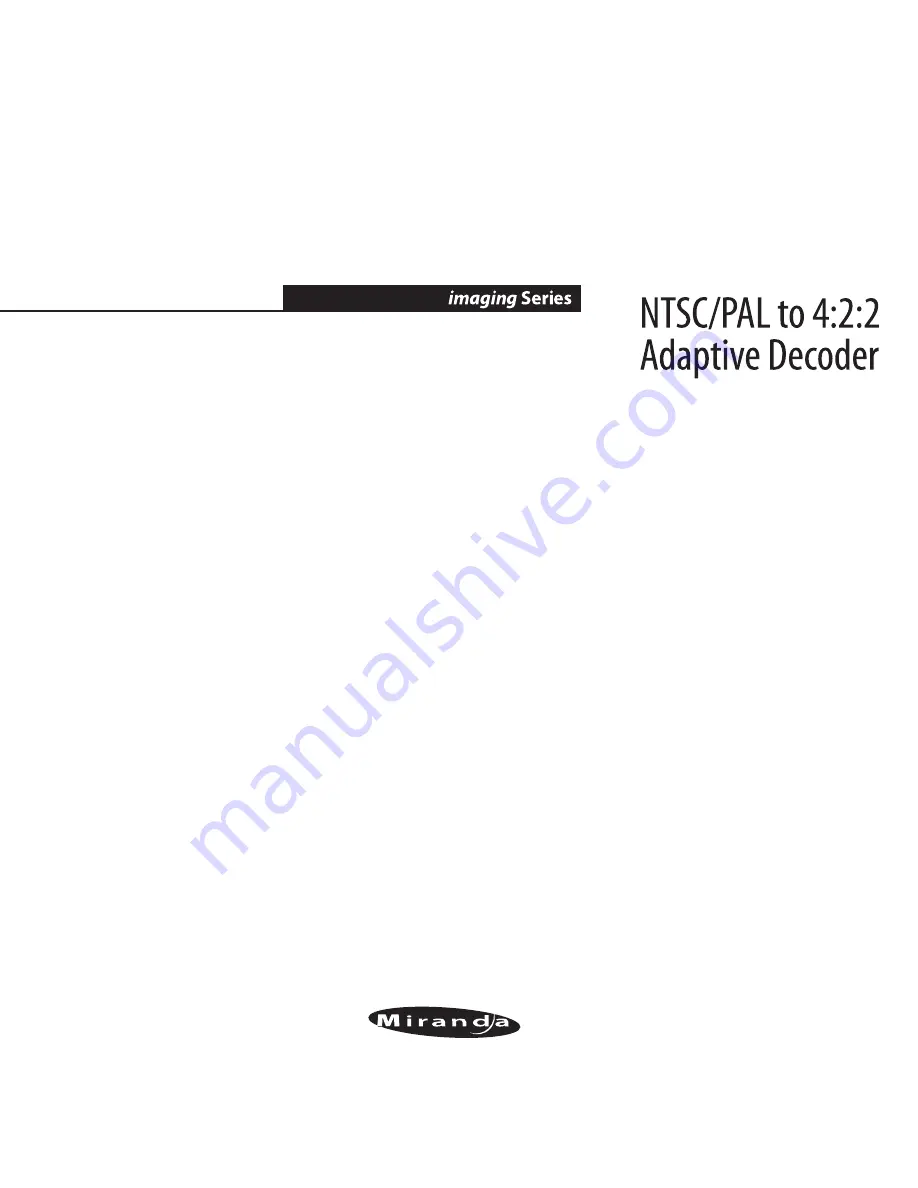 Miranda ASD-211i/2D Manual To Installation And Operation Download Page 1