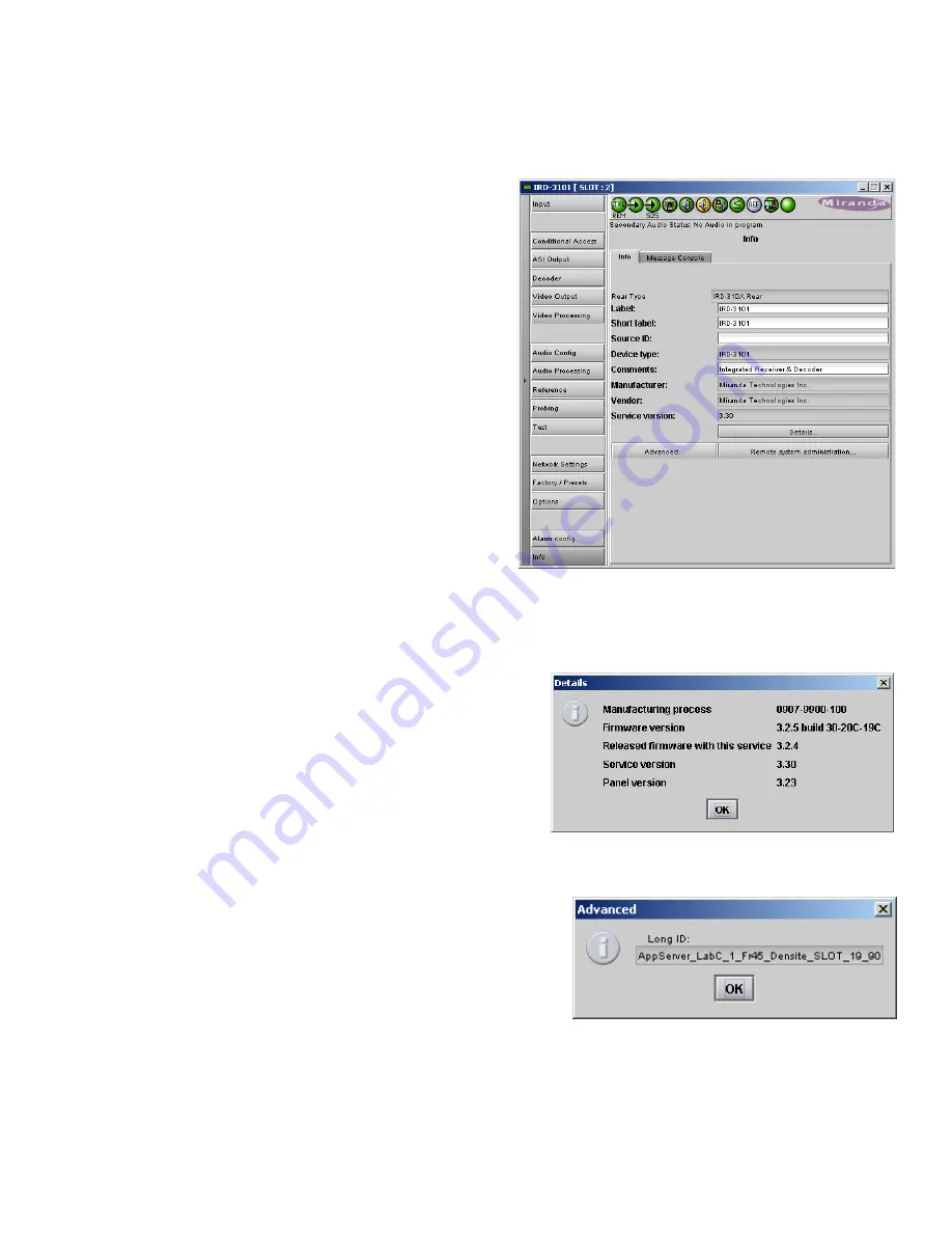 Miranda DENSITE IRD-3101 Manual To Installation And Operation Download Page 41