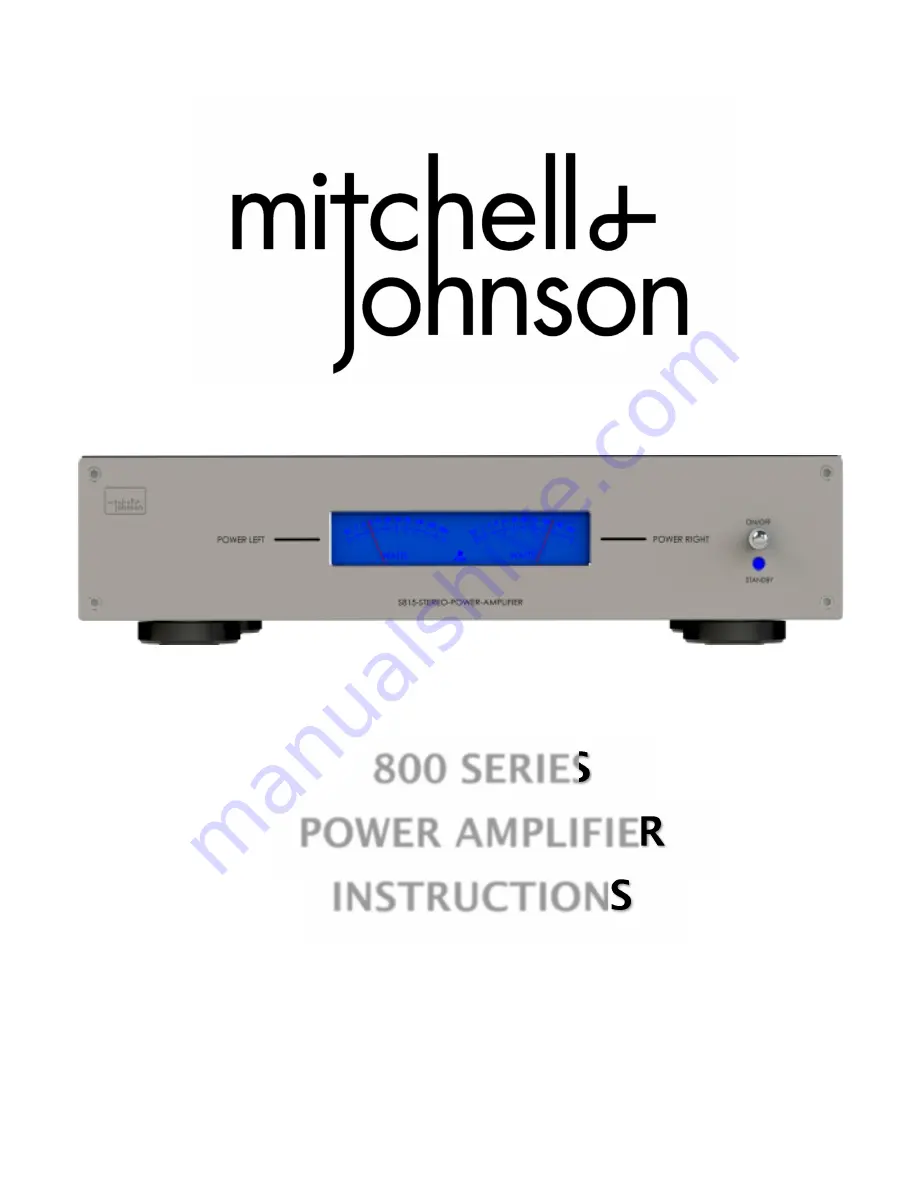 Mitchell & Johnson 800 SERIES Owner'S Handbook Manual Download Page 22