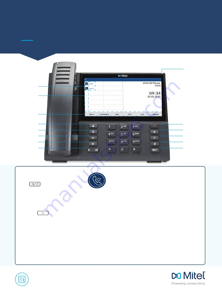 Mitel MiVoice 6940 Скачать руководство пользователя страница 1