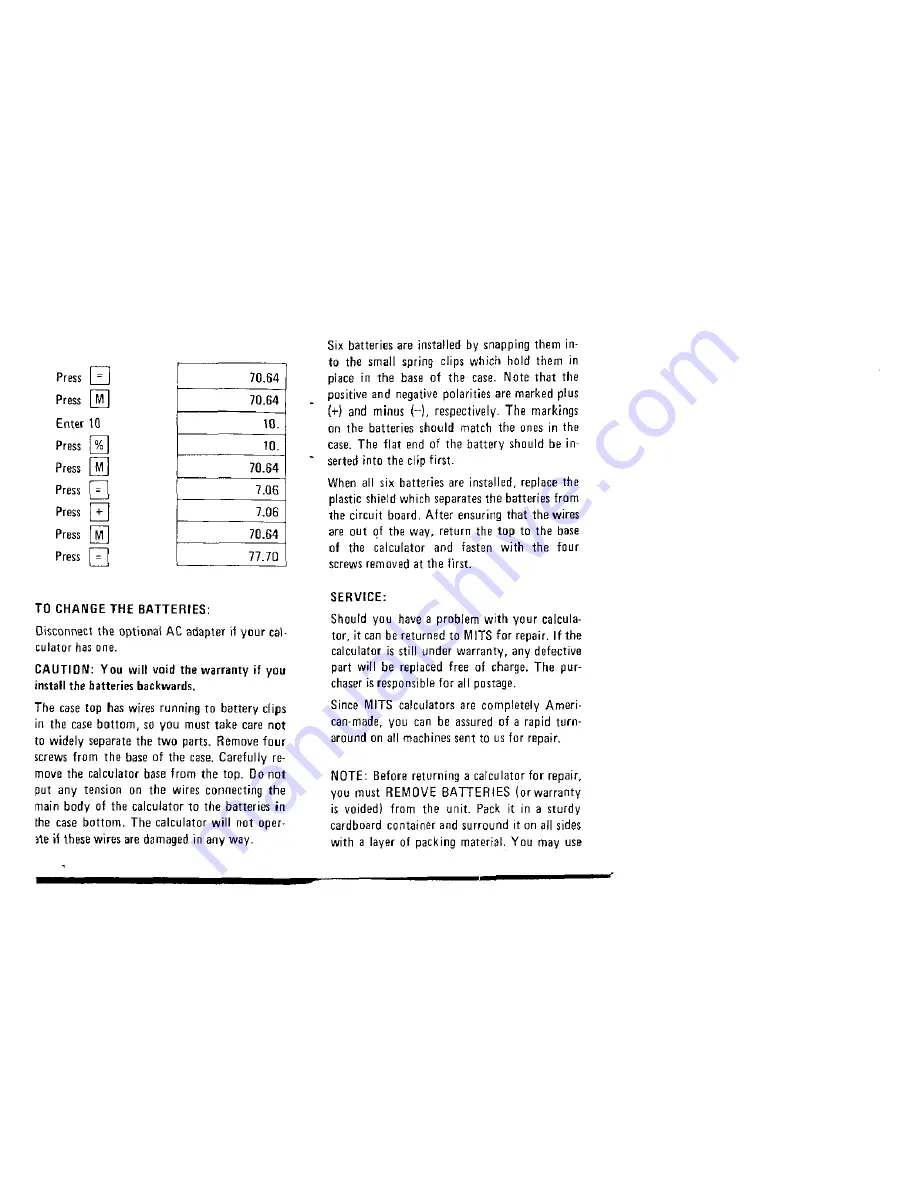 MITS 908M Instruction Manual Download Page 13