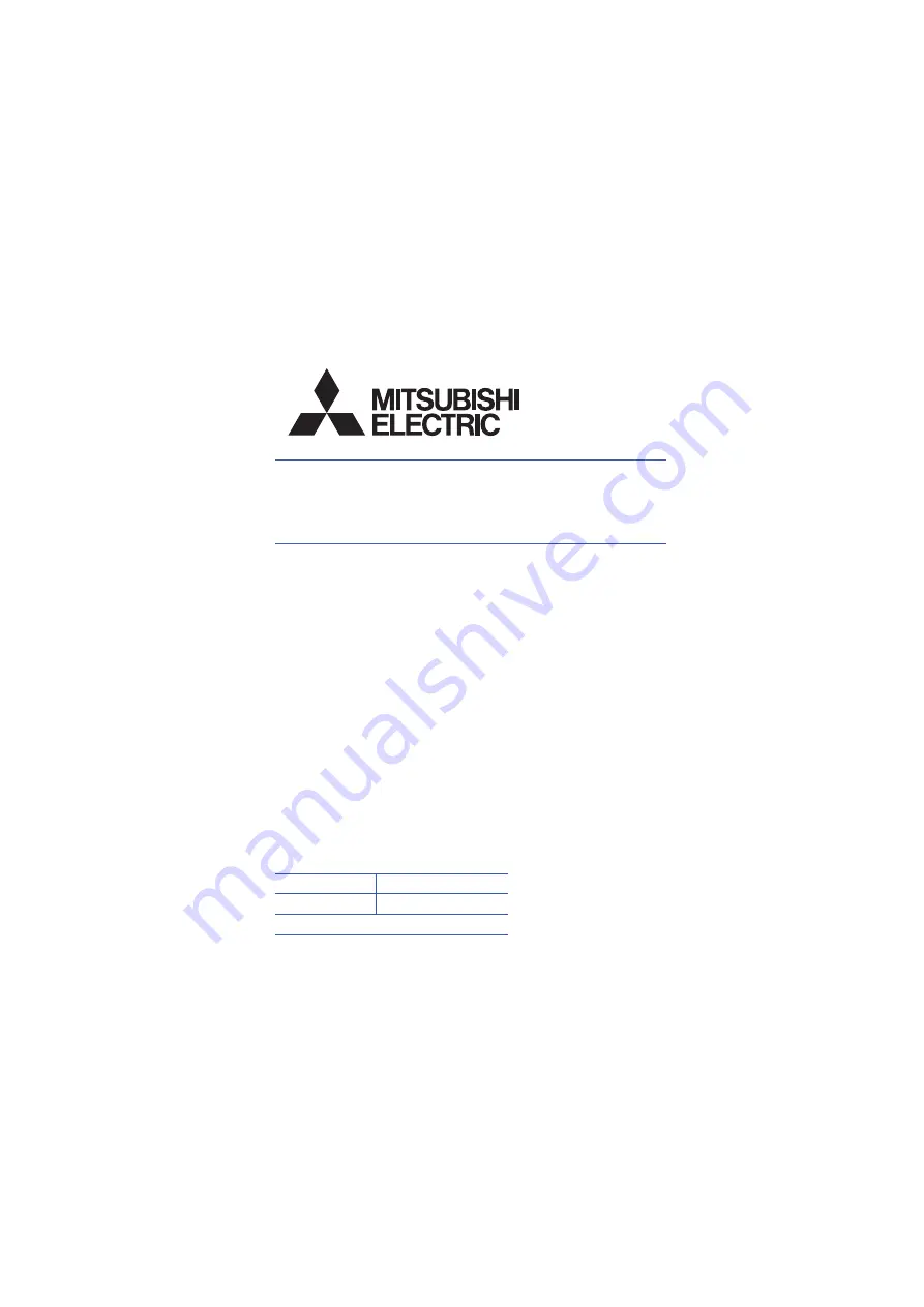 Mitsubishi Electric 13JZ96 User Manual Download Page 1