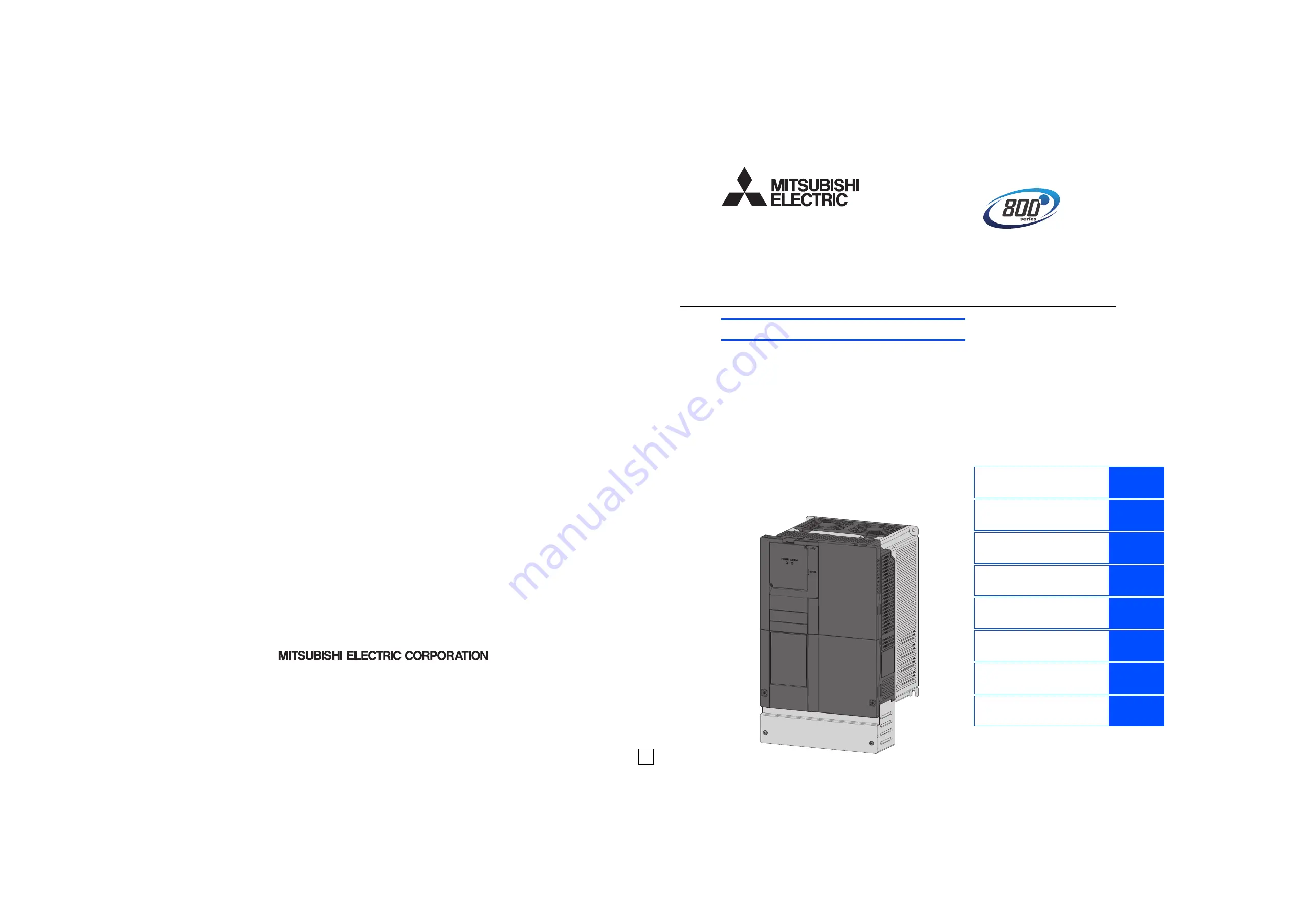 Mitsubishi Electric 800 Series Instruction Manual Download Page 1