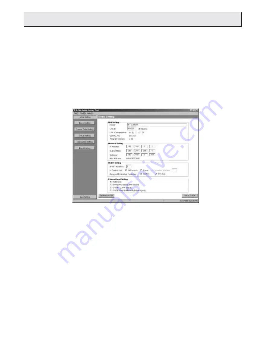 Mitsubishi Electric Central Controller G-50A Technical Manual Download Page 104