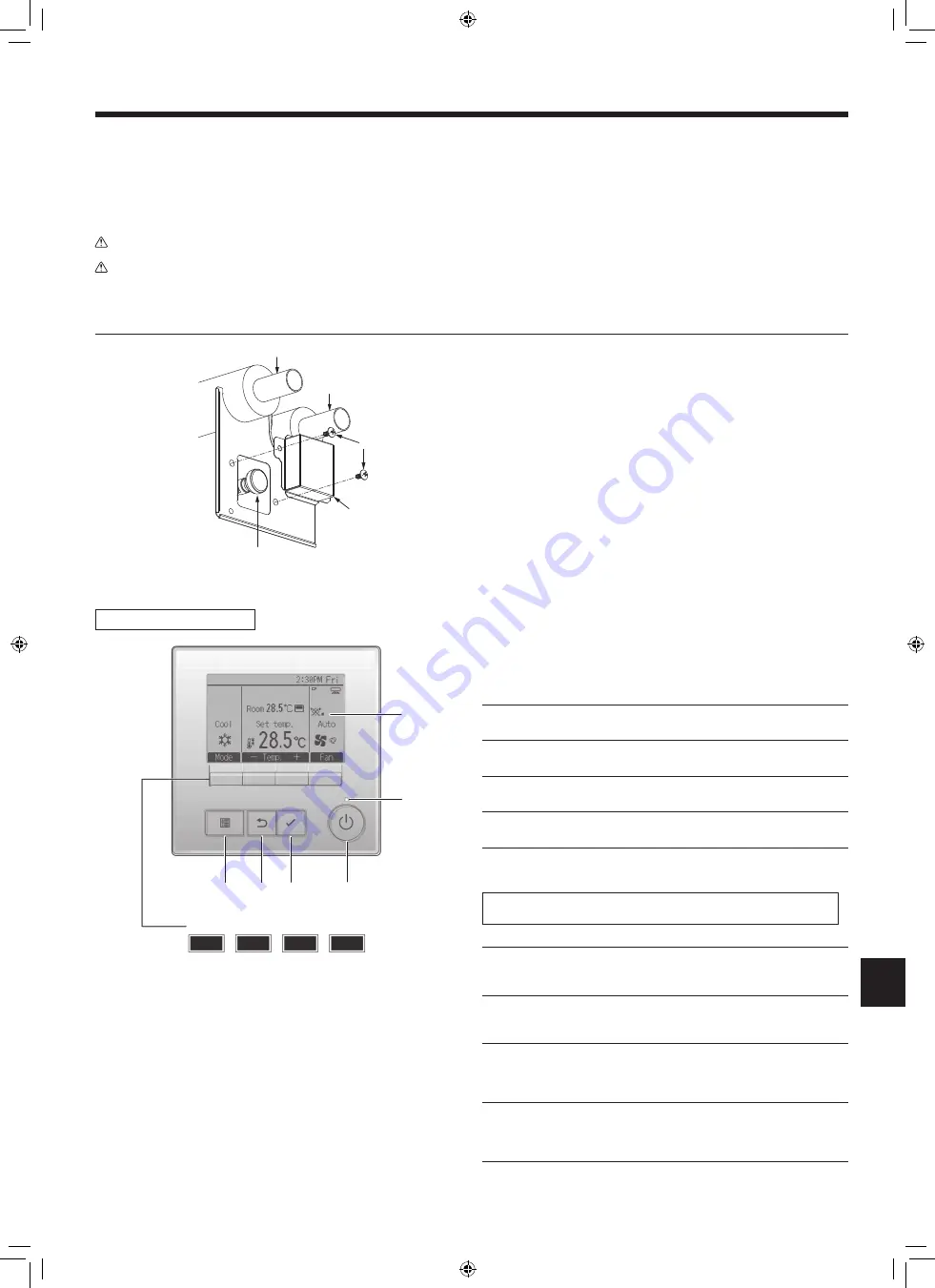 Mitsubishi Electric City Multi PLFY-WL-VEM-E Series Installation Manual Download Page 17