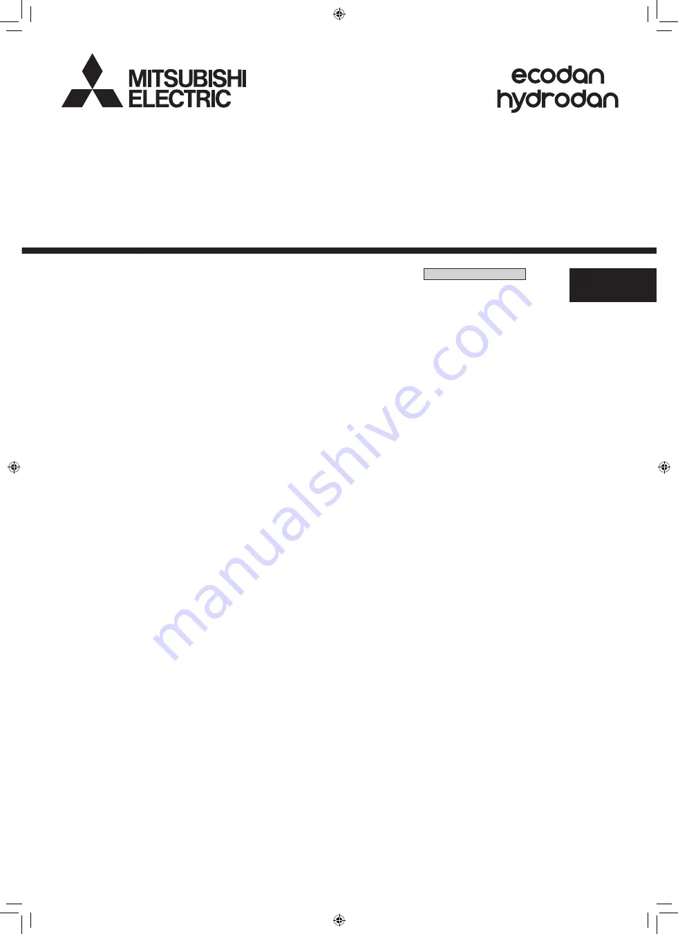 Mitsubishi Electric EHWT17D-MHEDW Installation Manual Download Page 1