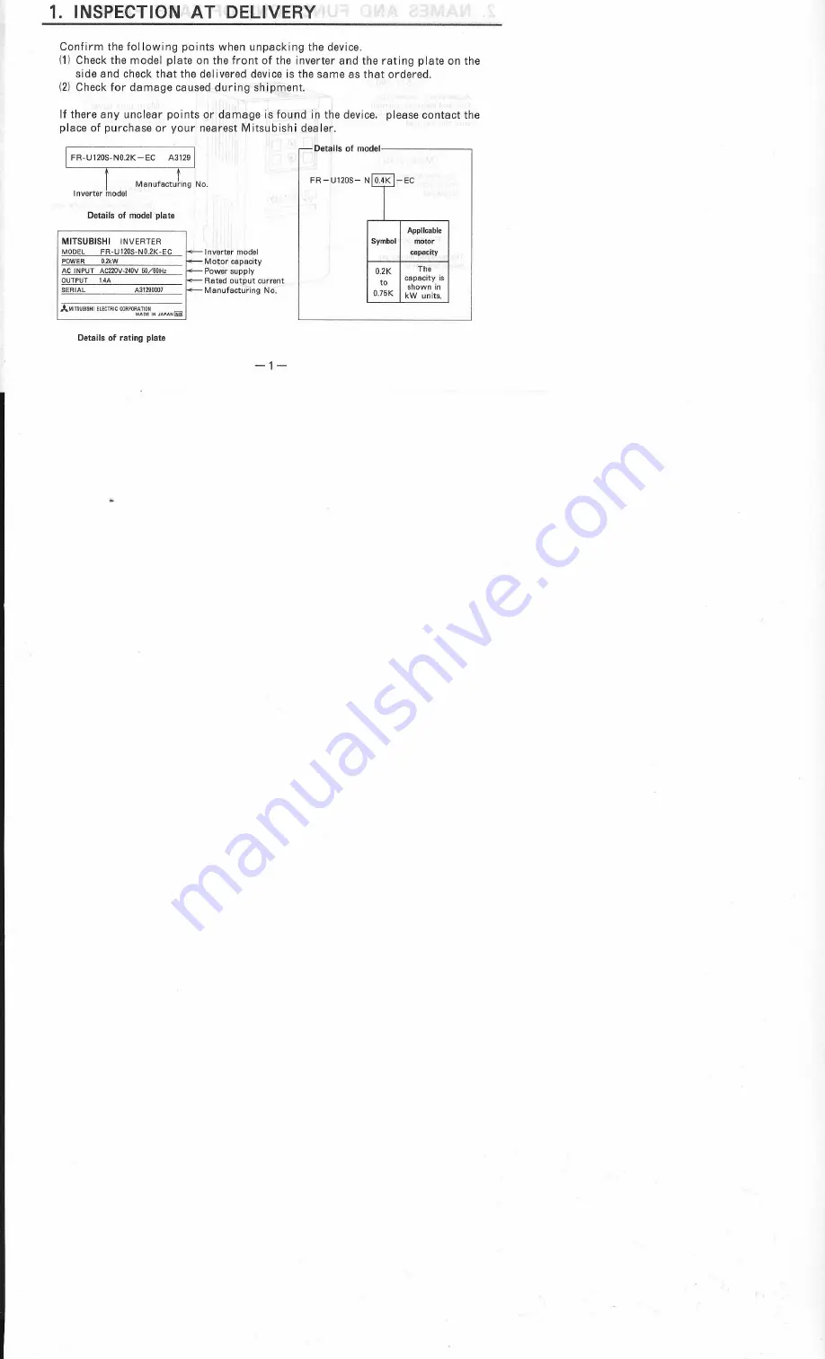 Mitsubishi Electric Freqrol FR-U120S-EC Instruction Manual Download Page 17