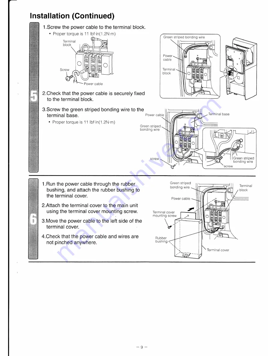 Mitsubishi Electric Jet Towel JT-SB116JH-G-NA Installation Manual Download Page 9