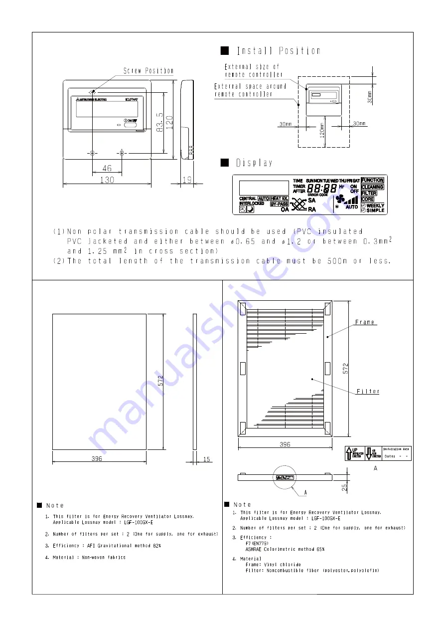 Mitsubishi Electric LGF-100GX-E Handbook Download Page 6