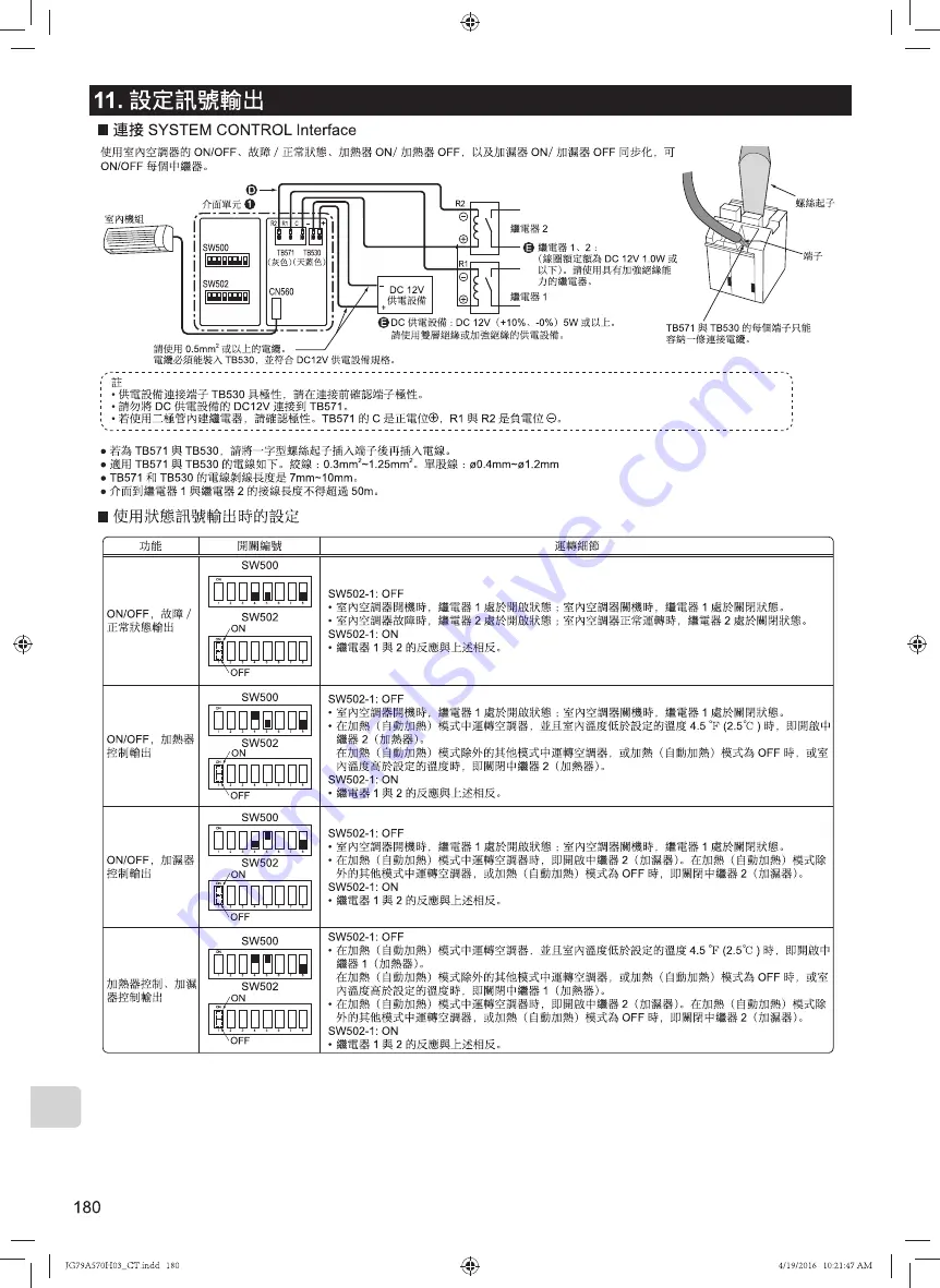 Mitsubishi Electric MAC-333IF-E Installation Manual Download Page 180