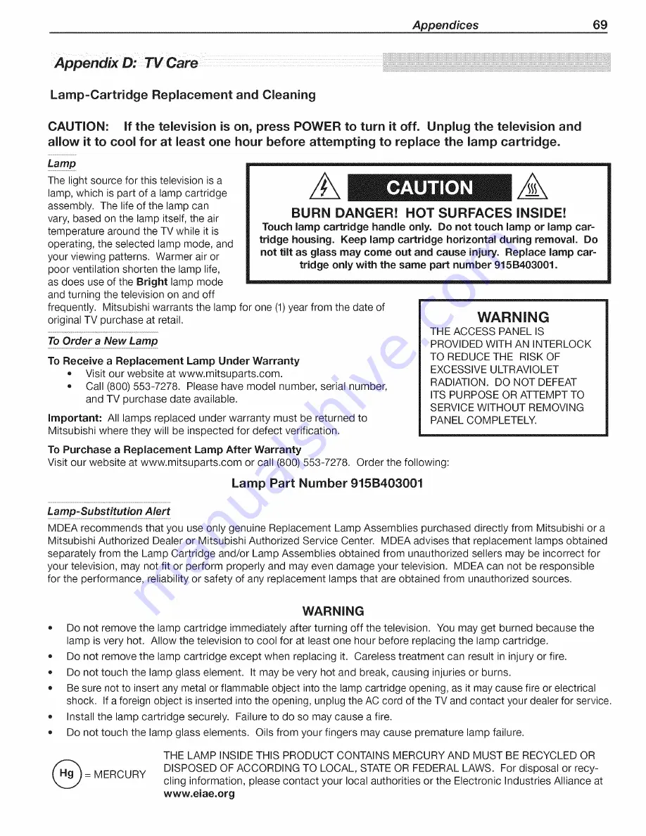 Mitsubishi Electric MB-S65A Owner'S Manual Download Page 69