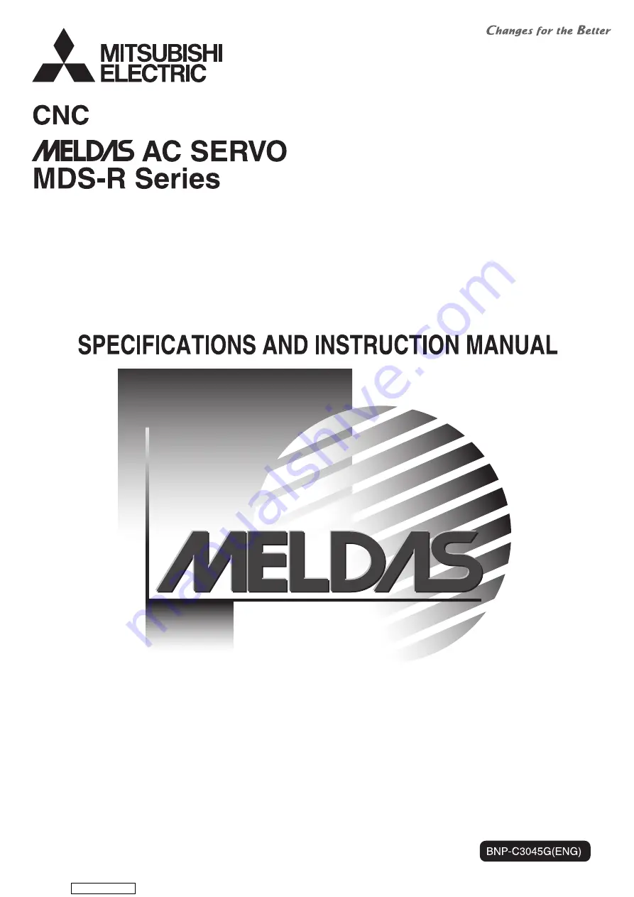 Mitsubishi Electric MELDAS MDS-R Series Specifications And Instruction Manual Download Page 1