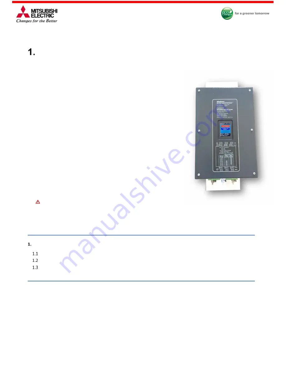 Mitsubishi Electric MEsoftstart/I00 Users, Installation & Instruction Manual Download Page 7