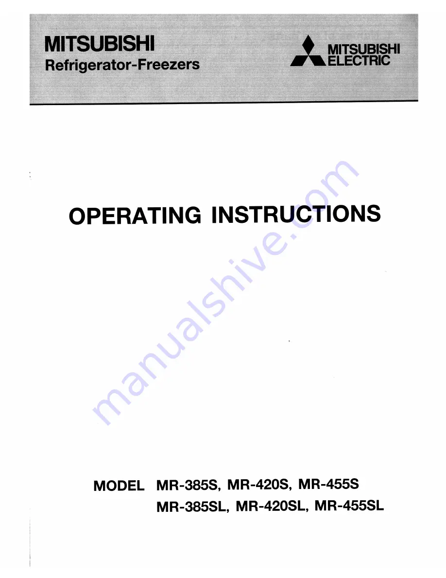 Mitsubishi Electric MR-385S Operating Insructions Download Page 1