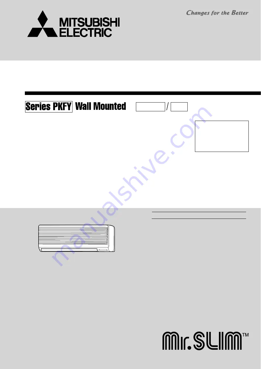 Mitsubishi Electric Mr.Slim PKFY-P32VGM Technical & Service Manual Download Page 1