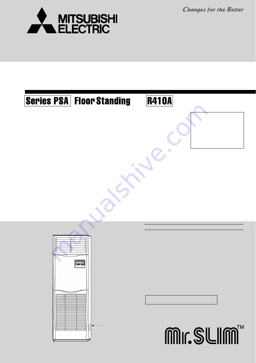 Mitsubishi Electric Mr.SLIM PSA-RP100KA Скачать руководство пользователя страница 1