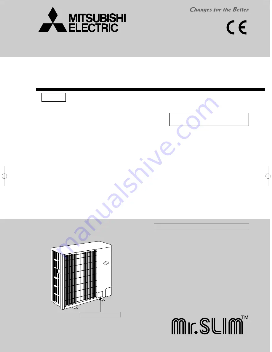 Mitsubishi Electric Mr.SLIM PU-P1.6VGAA Скачать руководство пользователя страница 1