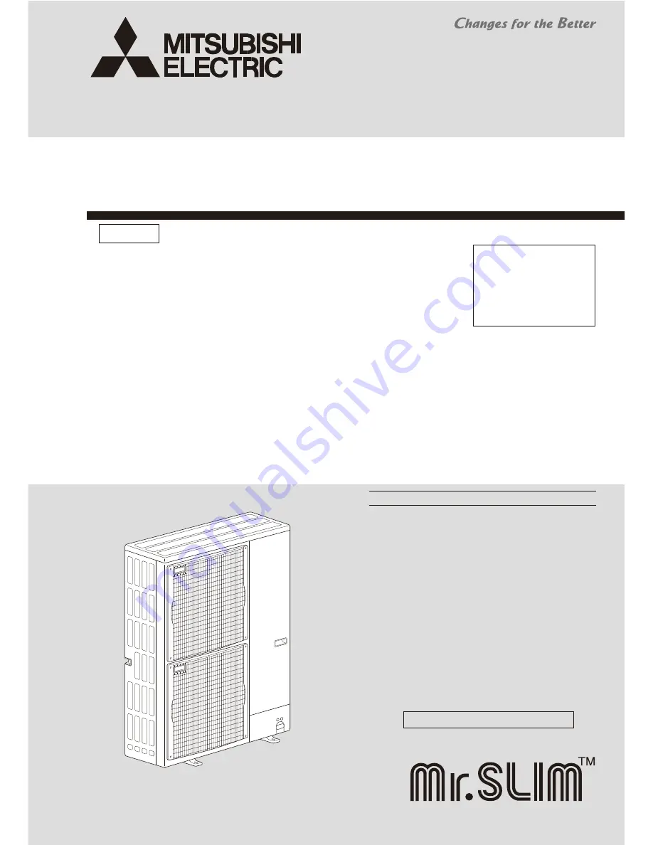 Mitsubishi Electric Mr.Slim PUHZ-RP200YHA2 Скачать руководство пользователя страница 1