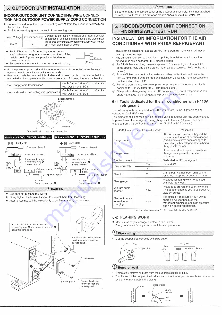 Mitsubishi Electric MS-A07 YV Series Installation Manual Download Page 6