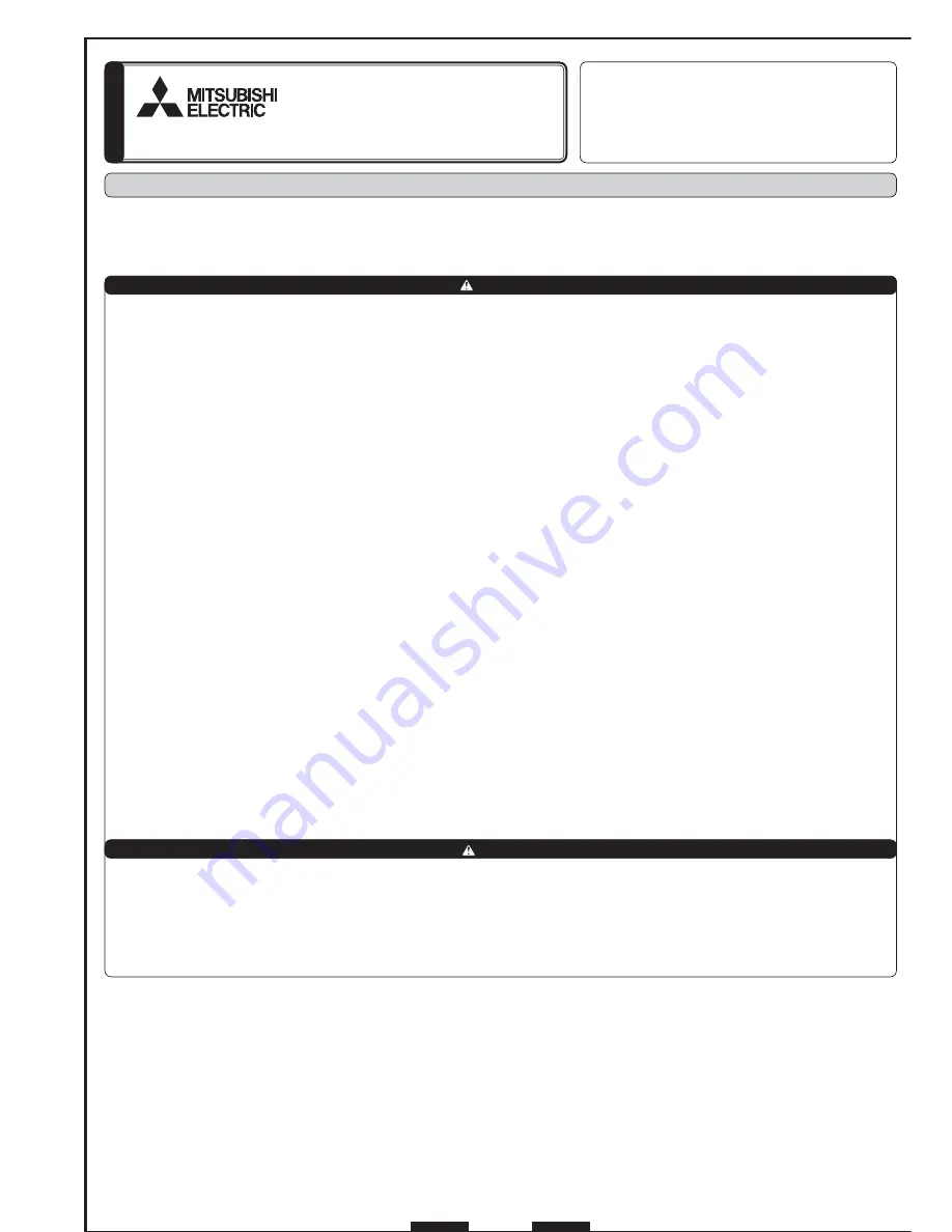 Mitsubishi Electric MSY-GL18NA Скачать руководство пользователя страница 1