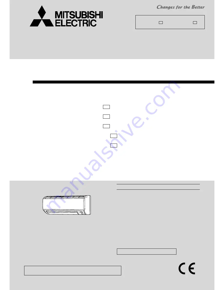 Mitsubishi Electric MSZ-HC25VA Скачать руководство пользователя страница 1