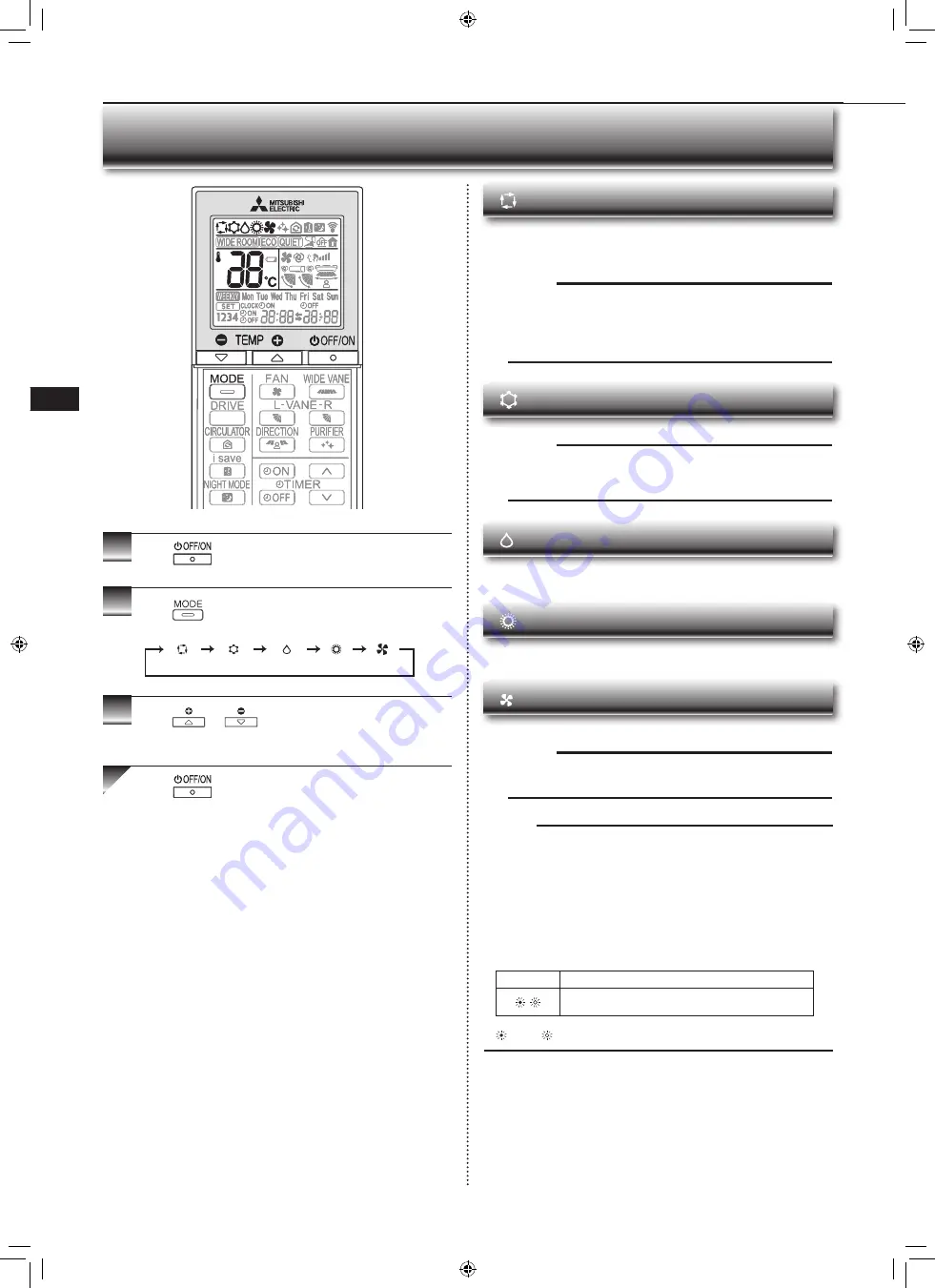 Mitsubishi Electric MSZ-RW25VG Operating Instructions Manual Download Page 8