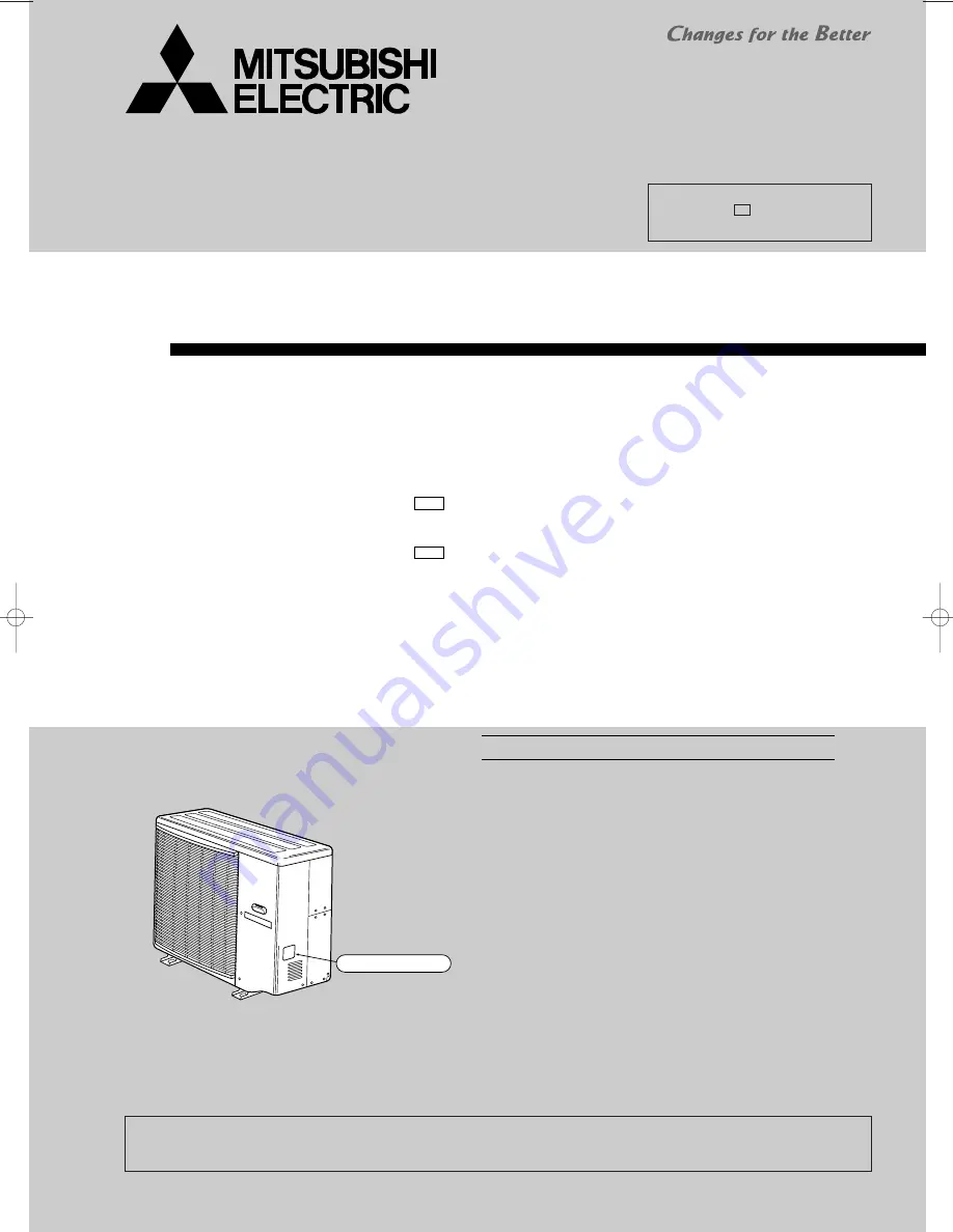 Mitsubishi Electric MXZ-24UV-E1 Service Manual Download Page 1