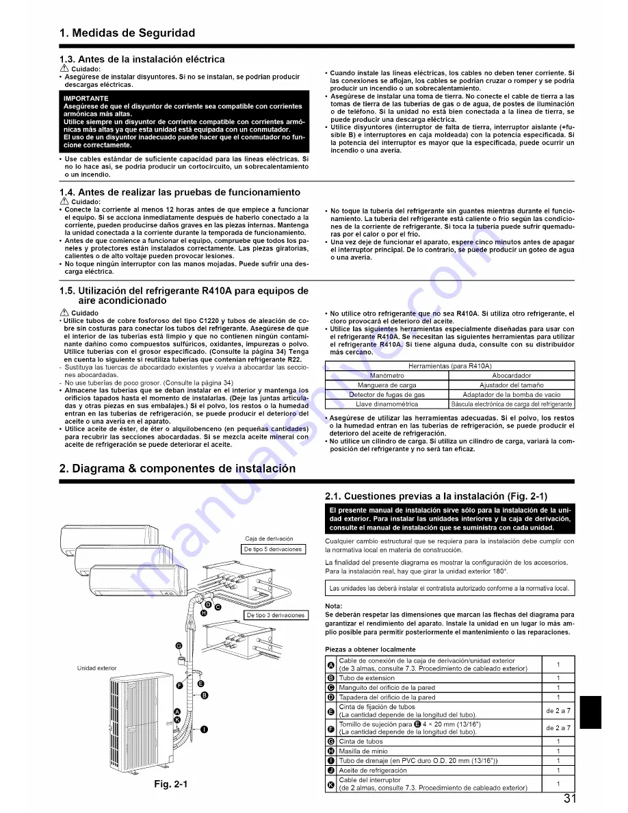 Mitsubishi Electric MXZ-8B48NA Скачать руководство пользователя страница 31