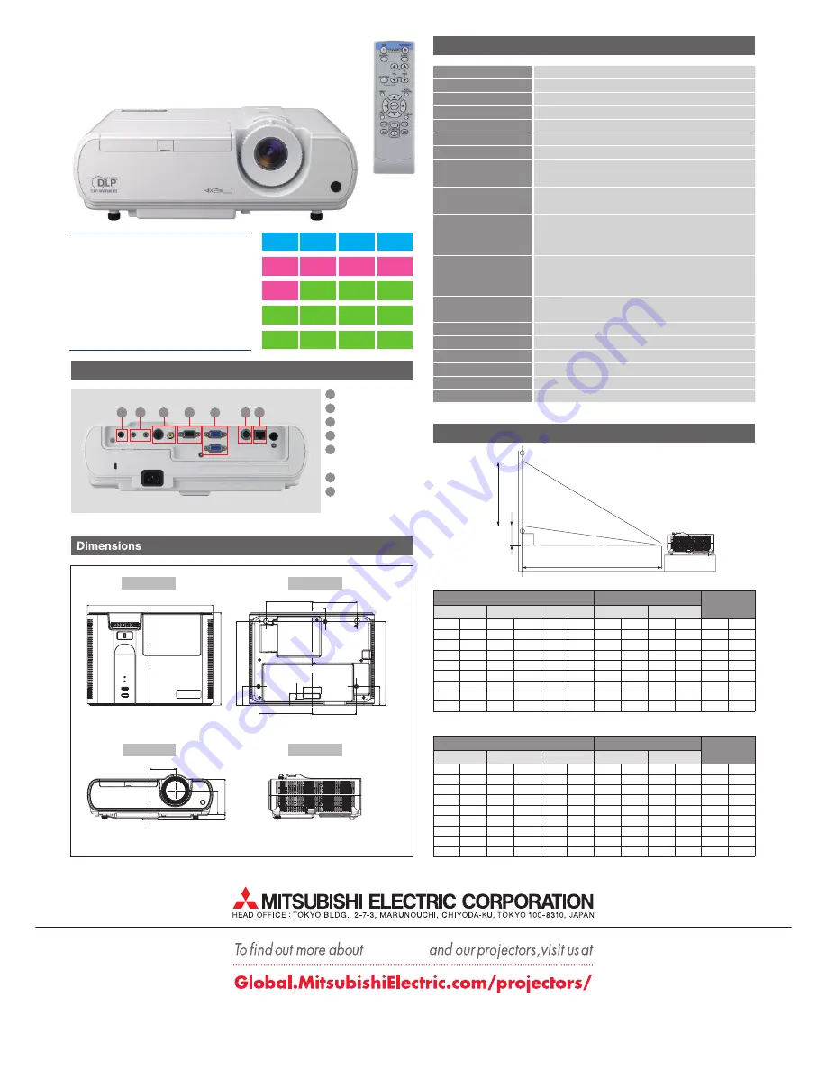 Mitsubishi Electric XD221U Скачать руководство пользователя страница 2