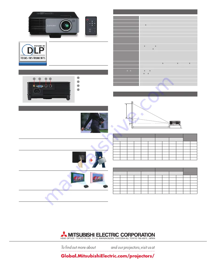 Mitsubishi Electric XD95U Скачать руководство пользователя страница 2