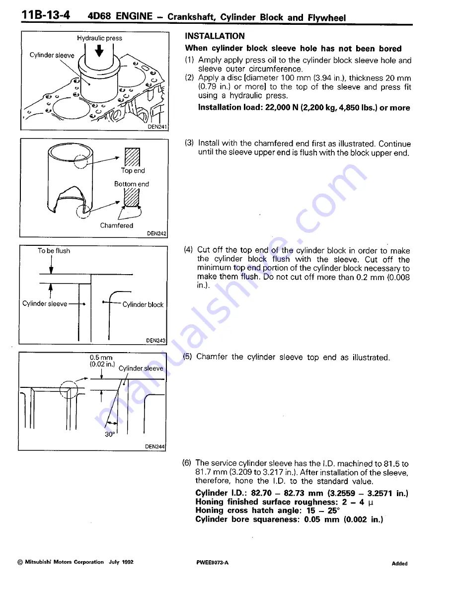 Mitsubishi 4D68 Workshop Manual Download Page 77